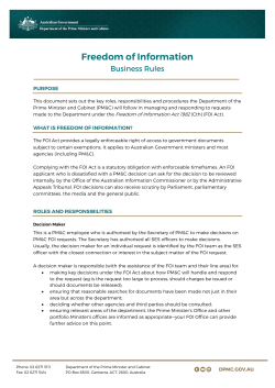 FOI Business Rules - Department of the Prime Minister and Cabinet