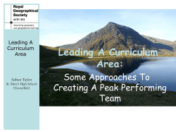 Leading A Curriculum Area