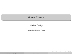 Game Theory - University of Notre Dame