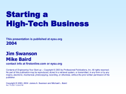How to Start Your Own High-Tech Business October 15, 1994 IEEE