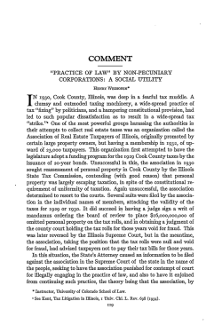 "Practice of Law" by Non-Pecuniary Corporations: A Social Utility