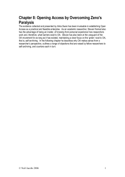 Chapter 8: Opening Access by Overcoming Zeno`s