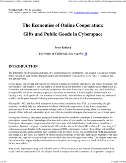 The Economies of Online Cooperation