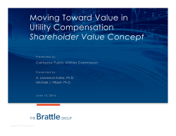 Shareholder Value Concept - California Public Utilities Commission