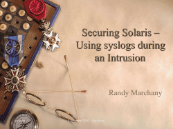 Securing Solaris &ndash; Using syslogs during an Intrusion