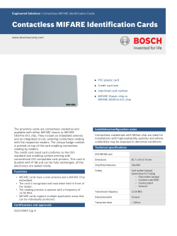 Contactless MIFARE Identification Cards
