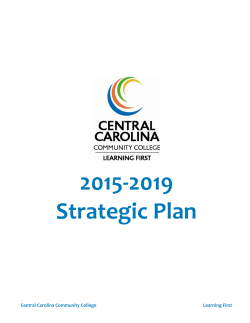 2015-2019 Strategic Plan - Central Carolina Community College