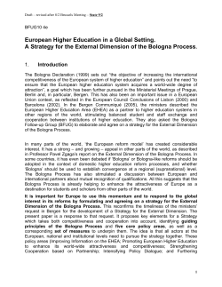 European Higher Education in a Global Setting. A Strategy for the