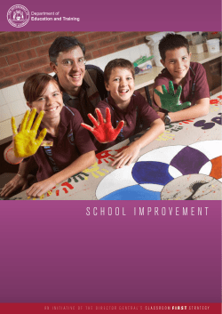 School Improvement - The Department of Education