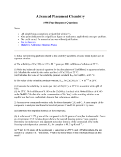 a) The solubility of Cu(OH) 2 is 1.72 x 10¯ 6 gram per 100. milliliters