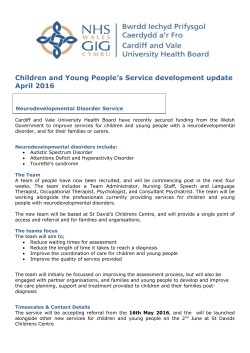 Children and Young People`s Service development update April 2016