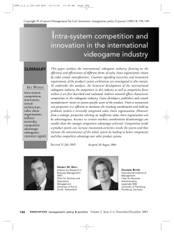 Intra-system competition and innovation in the international
