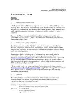 procurement cards - USC policy - University of Southern California