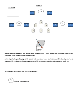 STAGE 4 START Shooter standing with both feet behind table