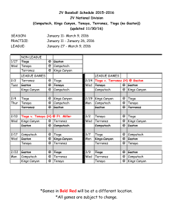 *Games in Bold Red will be at a different location. *All games are