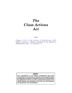 The Class Actions Act