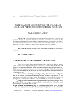 mathematical methods used for calculate insurance premium to the