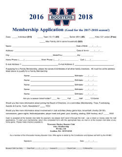 annual membership dues - Worcester Railers Booster Club