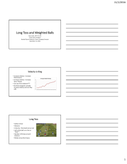 Long Toss and Weighted Balls