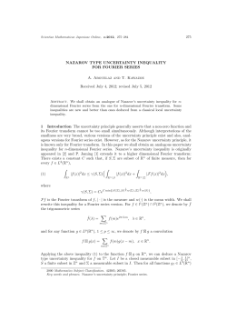 NAZAROV TYPE UNCERTAINTY INEQUALITY FOR FOURIER