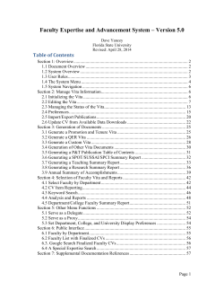 Section 4: Selection of Faculty Vita and Reports