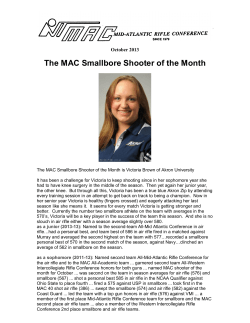 The MAC Smallbore Shooter of the Month