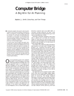 Computer Bridge&mdash;A Big Win for AI Planning