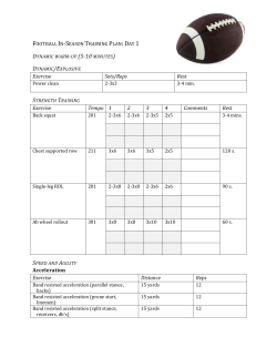 football in-season training plan: day 1