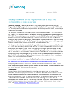 Fingerprint Cards AB Press Release