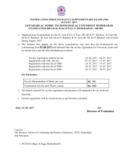 B.Tech (CCC) Supplementary Examination Notification and Time