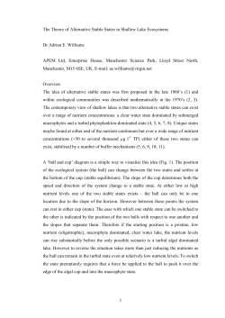 The Theory of Alternative Stable States in Shallow Lake Ecosystems