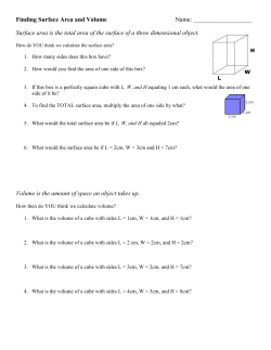 Finding Surface Area and Volume