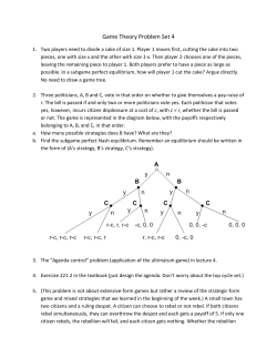 Game Theory Problem Set 4