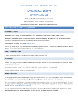Softball rules - UNC Campus Recreation - UNC