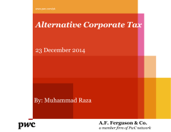 Corporate Tax - Karachi Tax Bar