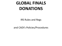 Procedure for Donations to CADI - California Destination Imagination