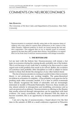 COMMENTS ON NEUROECONOMICS