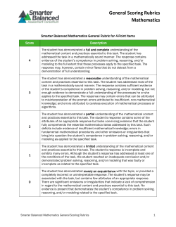Mathematics General Rubrics