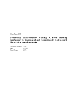 Continuous transformation learning: A novel learning mechanism for