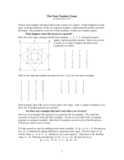 The Four-Number Game - OSU Department of Mathematics