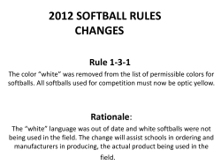 2012 SOFTBALL RULES CHANGES Rule 1-3-1