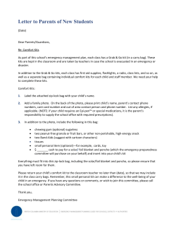 Letter to parents of new students