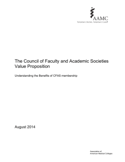 The Council of Faculty and Academic Societies Value Proposition