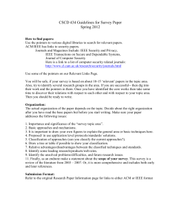 CSCD 439/539 Guidelines for Survey Paper