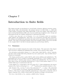 Introduction to finite fields