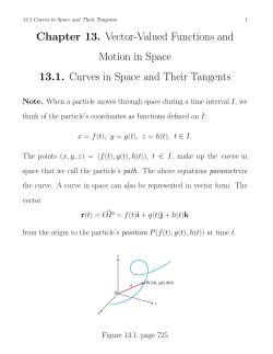 Chapter 13. Vector-Valued Functions and Motion in Space