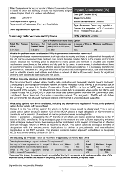 Impact Assessment - Defra