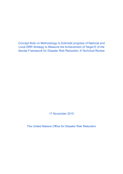 Concept Note on Methodology to Estimate