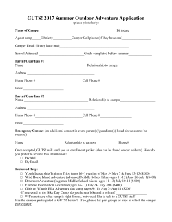 2017 GUTS! Summer Schedule and Application