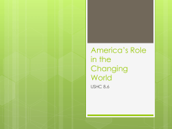 America*s Role in the changing world